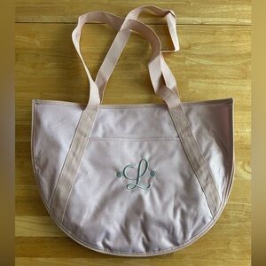 Thirty-One Round Utility Tote Rose Blush Metallic